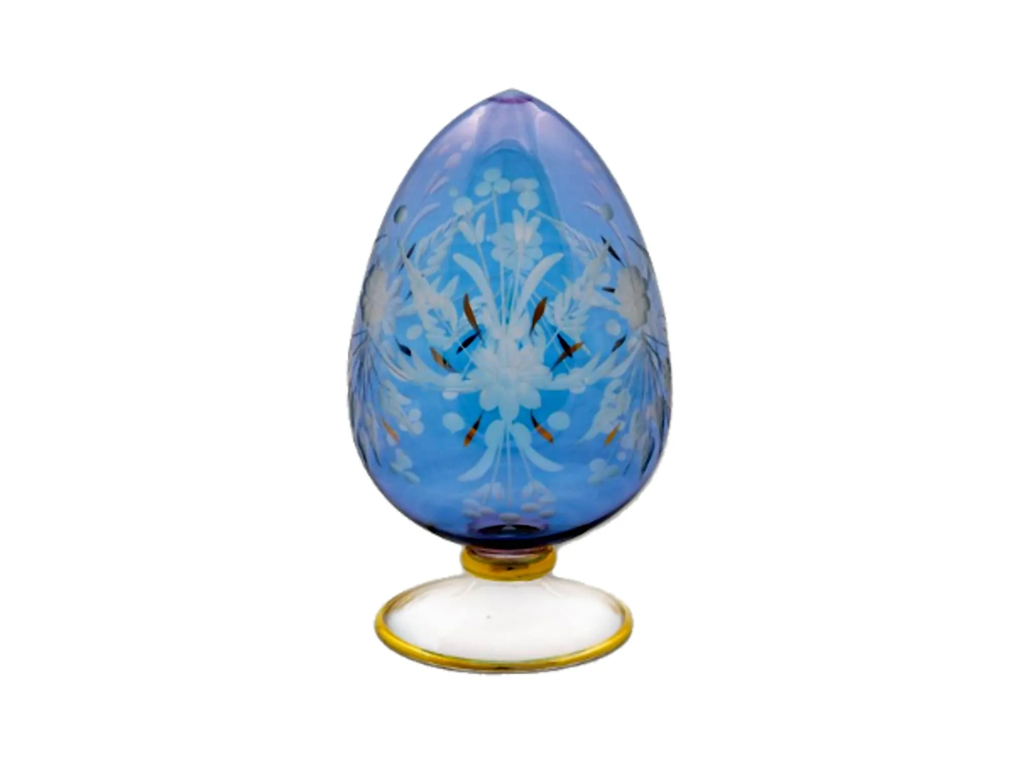 Etched Floral Glass Eggs