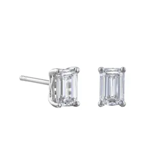 Everyday Diamonds 1.28ct Lab-Grown Emerald Cut Diamond Stud Earrings | 18K White Gold