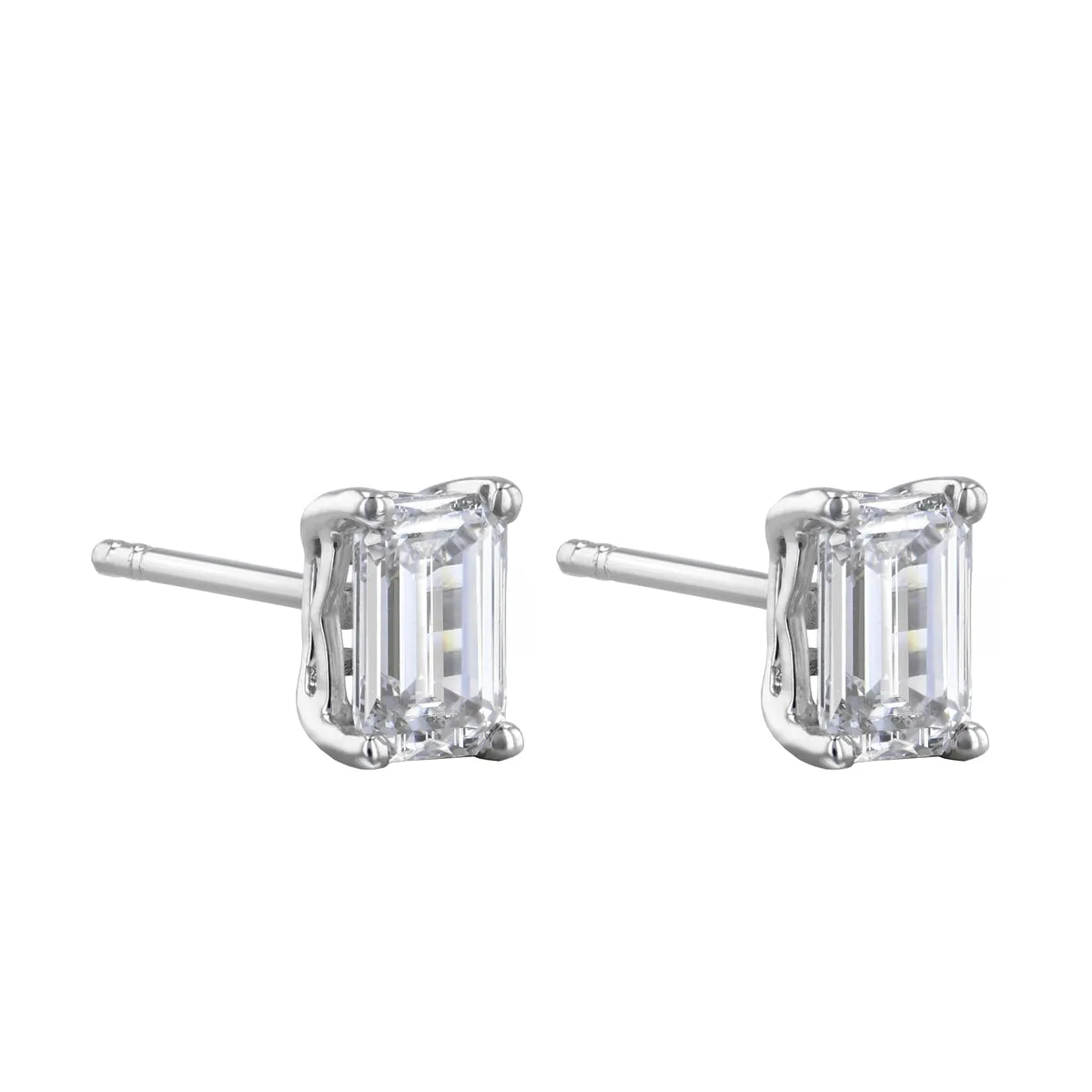 Everyday Diamonds 1.28ct Lab-Grown Emerald Cut Diamond Stud Earrings | 18K White Gold