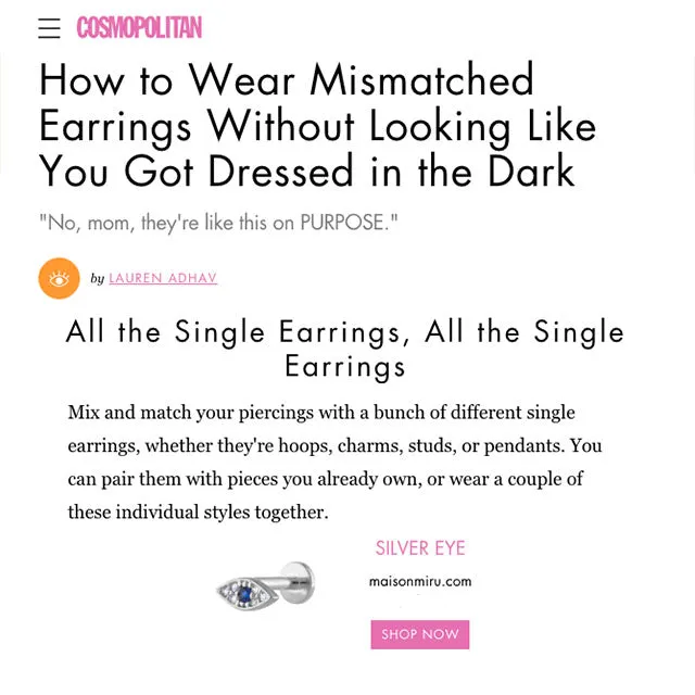 Evil Eye Threaded Flat Back Earring