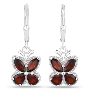 Exquisite 2.60 Carat Genuine Garnet Sterling Silver Earrings: Timeless Beauty