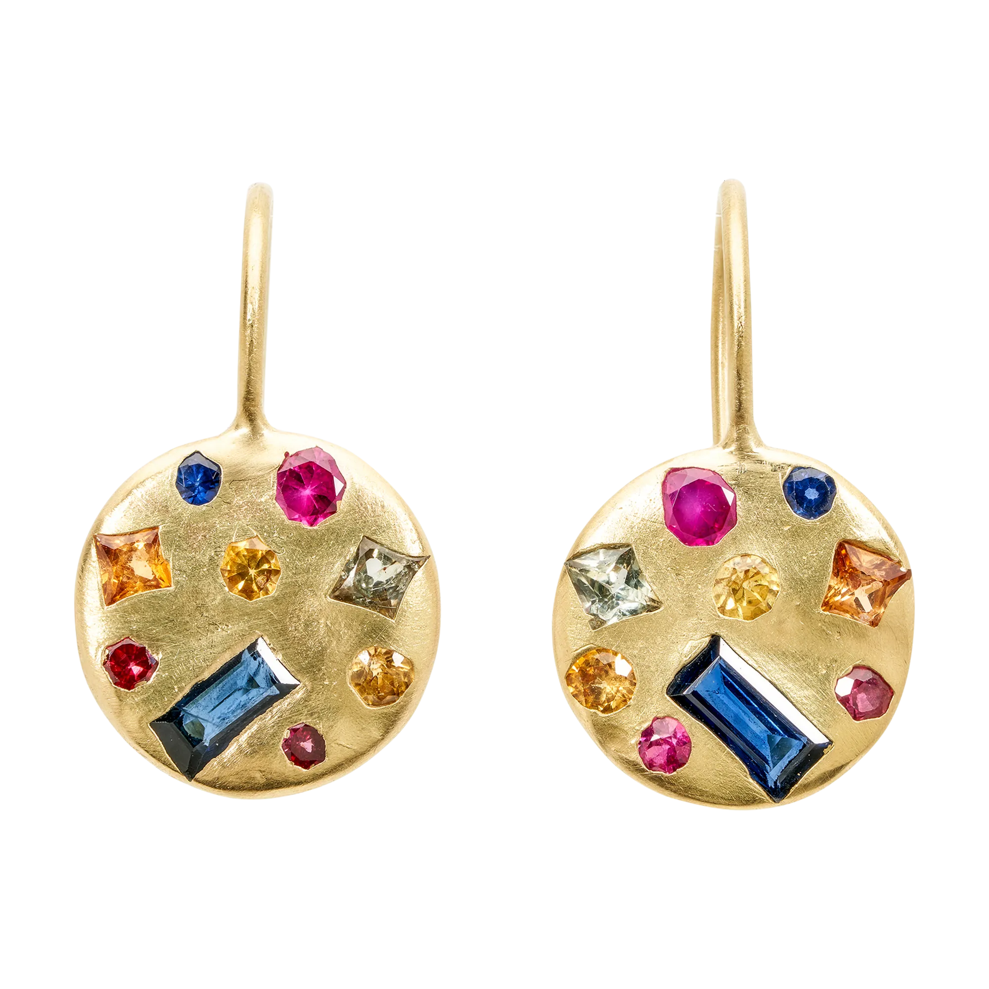 Extra Large Harlequin Celeste Hook Earrings - 11701