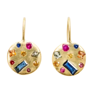 Extra Large Harlequin Celeste Hook Earrings - 11701