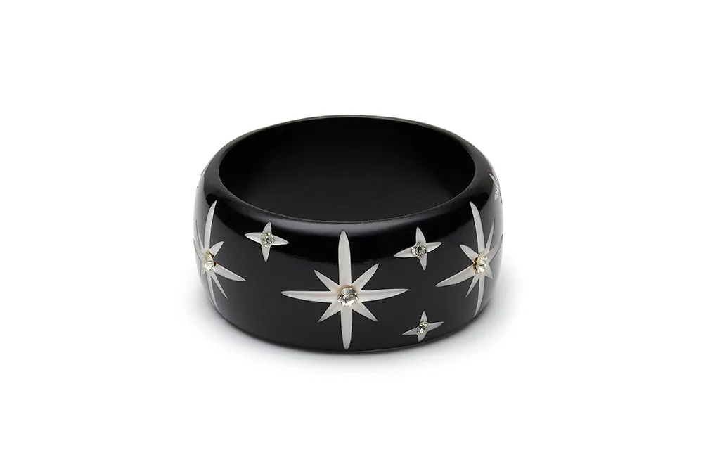 Extra Wide Black Starburst Bangle