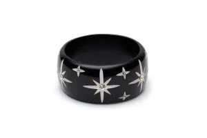 Extra Wide Black Starburst Bangle