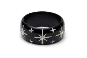 Extra Wide Black Starburst Duchess Bangle