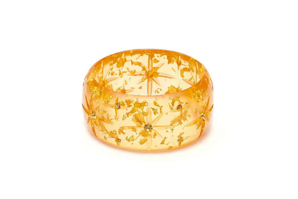 Extra Wide Gold Foil Starburst Bangle