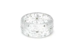 Extra Wide Silver Foil Starburst Bangle