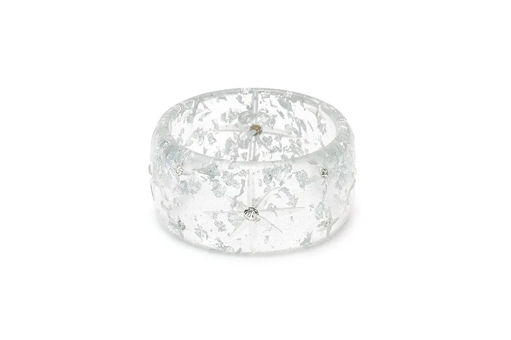 Extra Wide Silver Foil Starburst Maiden Bangle