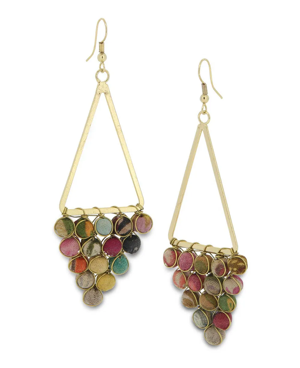 Fairtrade Repurpose Textiles Beaded Chandelier Earrings