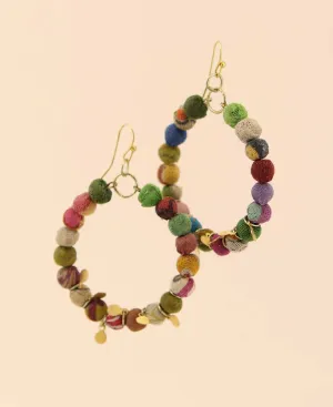 Fairtrade Repurpose Textiles Beaded Hoop Earrings
