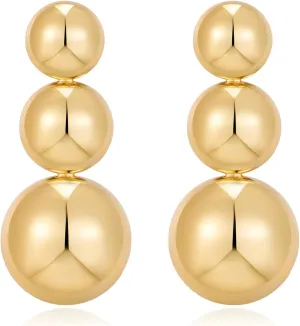 FAMARINE Gold Ball Stud Earrings Cute Simply Earrings Women