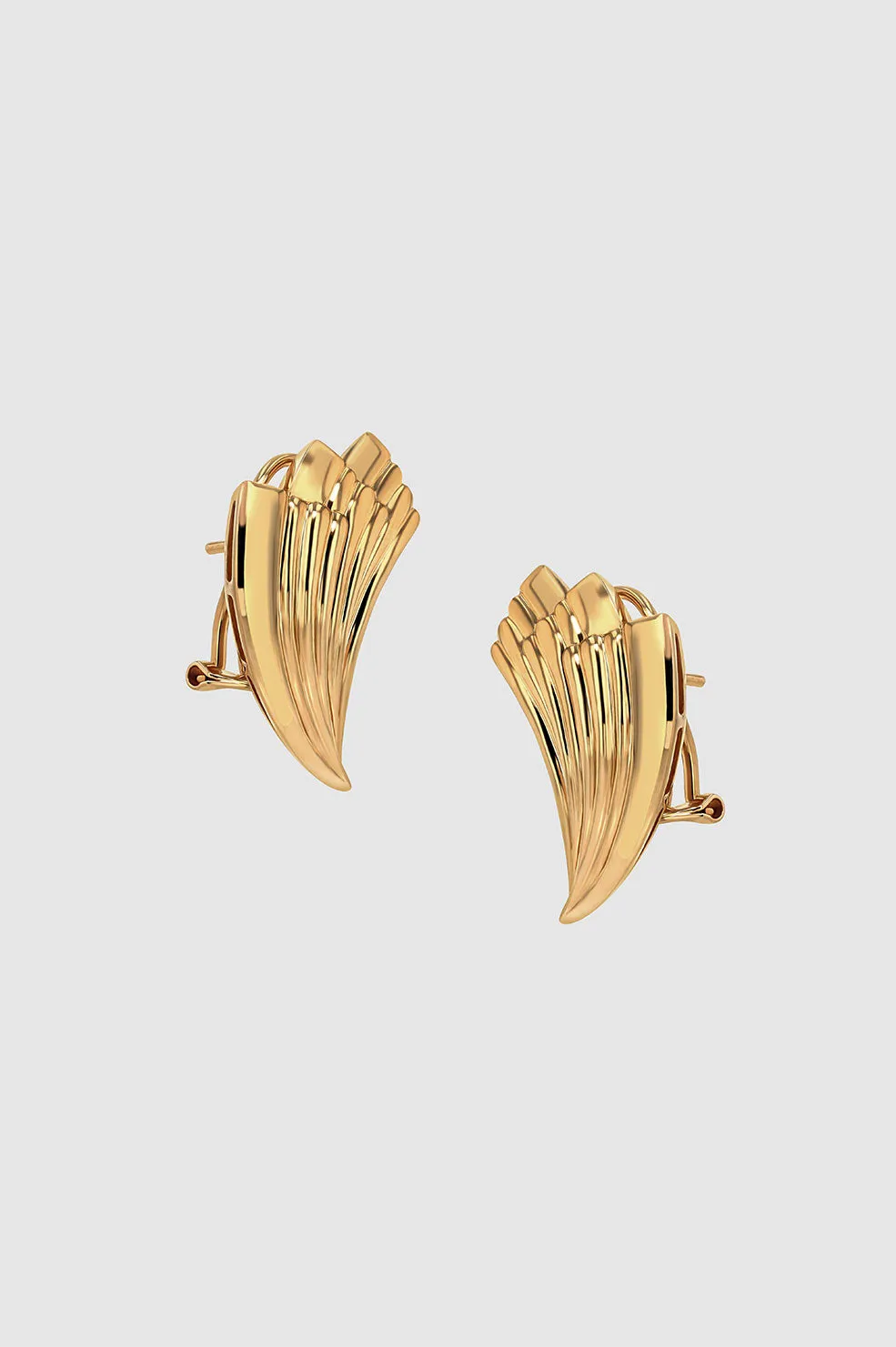 Fan Earrings - Gold