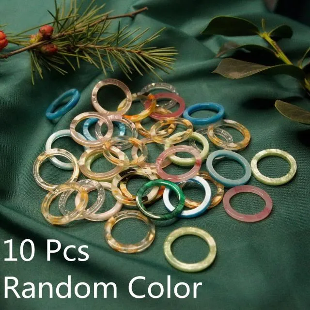 Fashion Colorful Acrylic Resin Geometric Round Transparent Rings Set