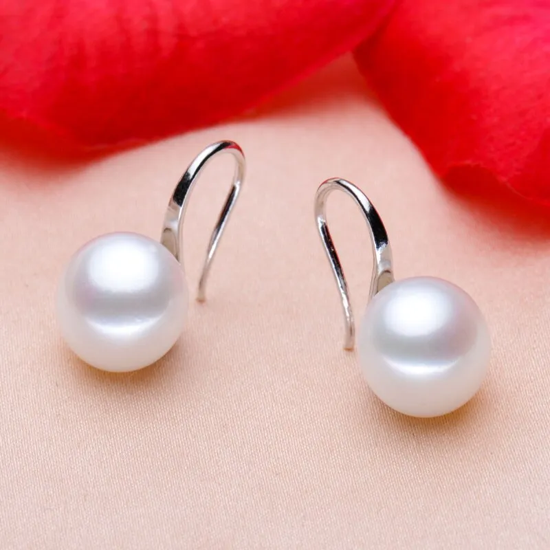 Fashion Pearl Earrings Natural Freshwater Pearl Spoon Earrings