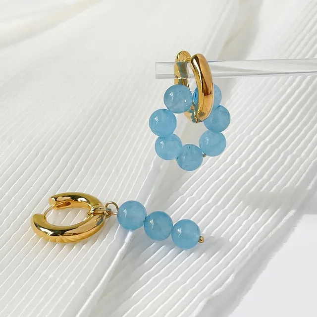 FashionSierra - Asymmetric Natural Freshwater Pearl Hanging Earrings