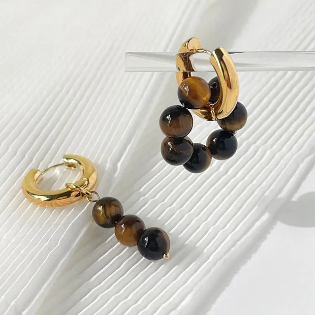 FashionSierra - Asymmetric Natural Freshwater Pearl Hanging Earrings