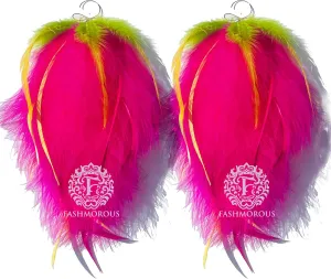 Feather Earrings for Women Pink Long Feather Earrings for Women Boho Feather Earrings for Women Dangling