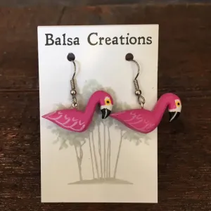 Flamingo Balsa Earrings