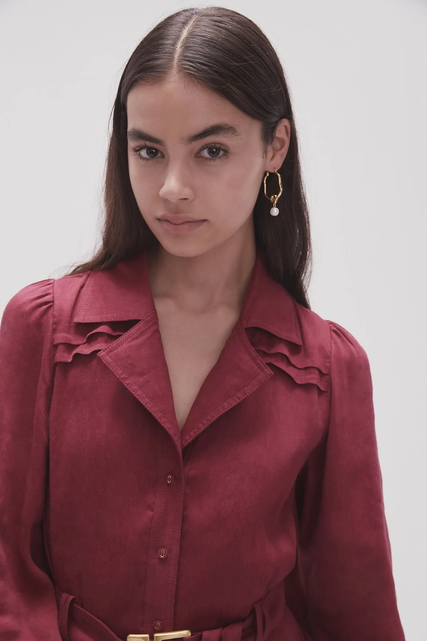 Fleur Pearl Drop Hoop Earring