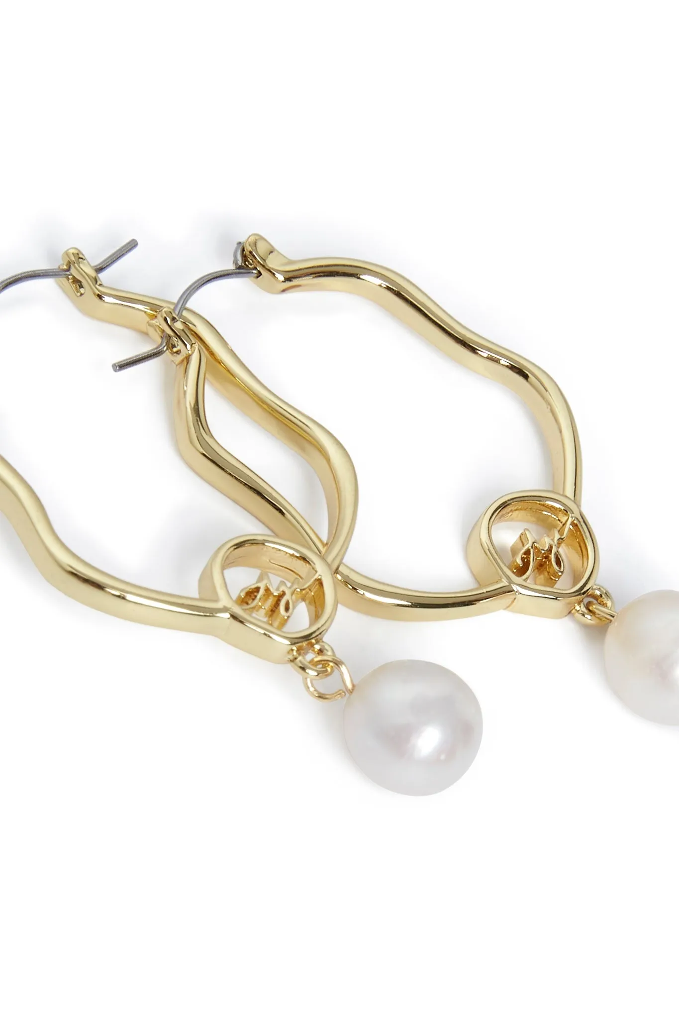 Fleur Pearl Drop Hoop Earring