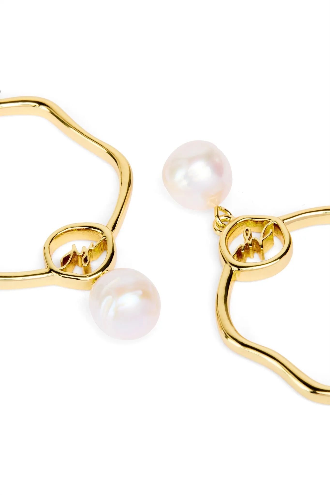 Fleur Pearl Drop Hoop Earring