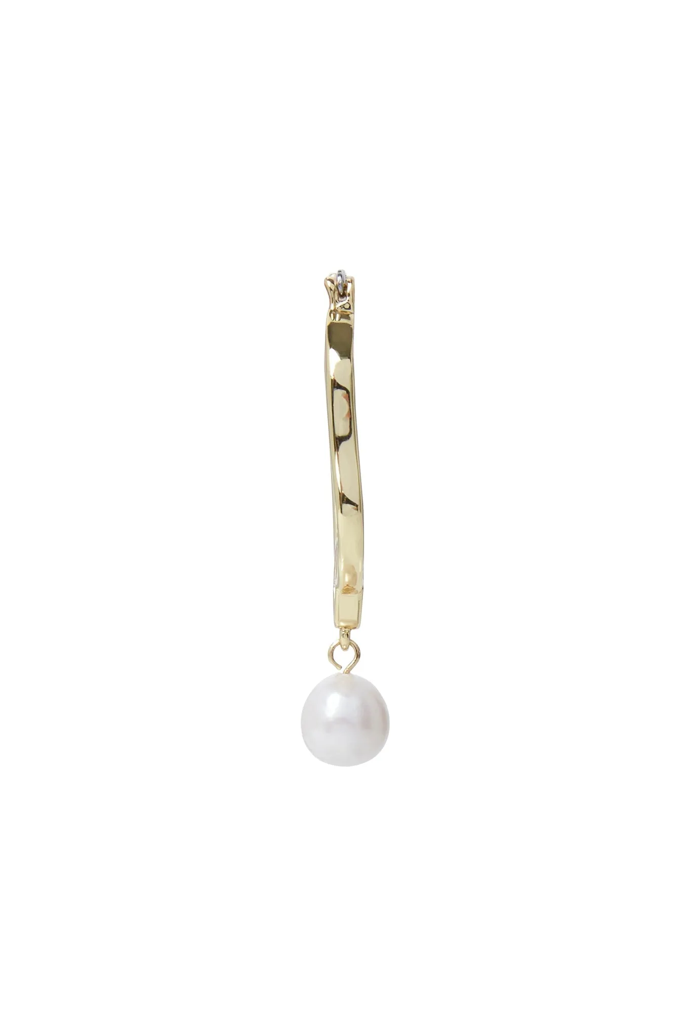 Fleur Pearl Drop Hoop Earring