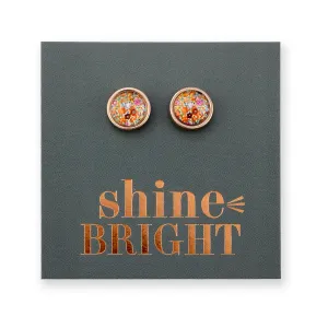 FLORAL WONDERS - Shine Bright - 8mm Stainless Steel Circle Studs Rose Gold - FLOWER PATCH (9905-R)