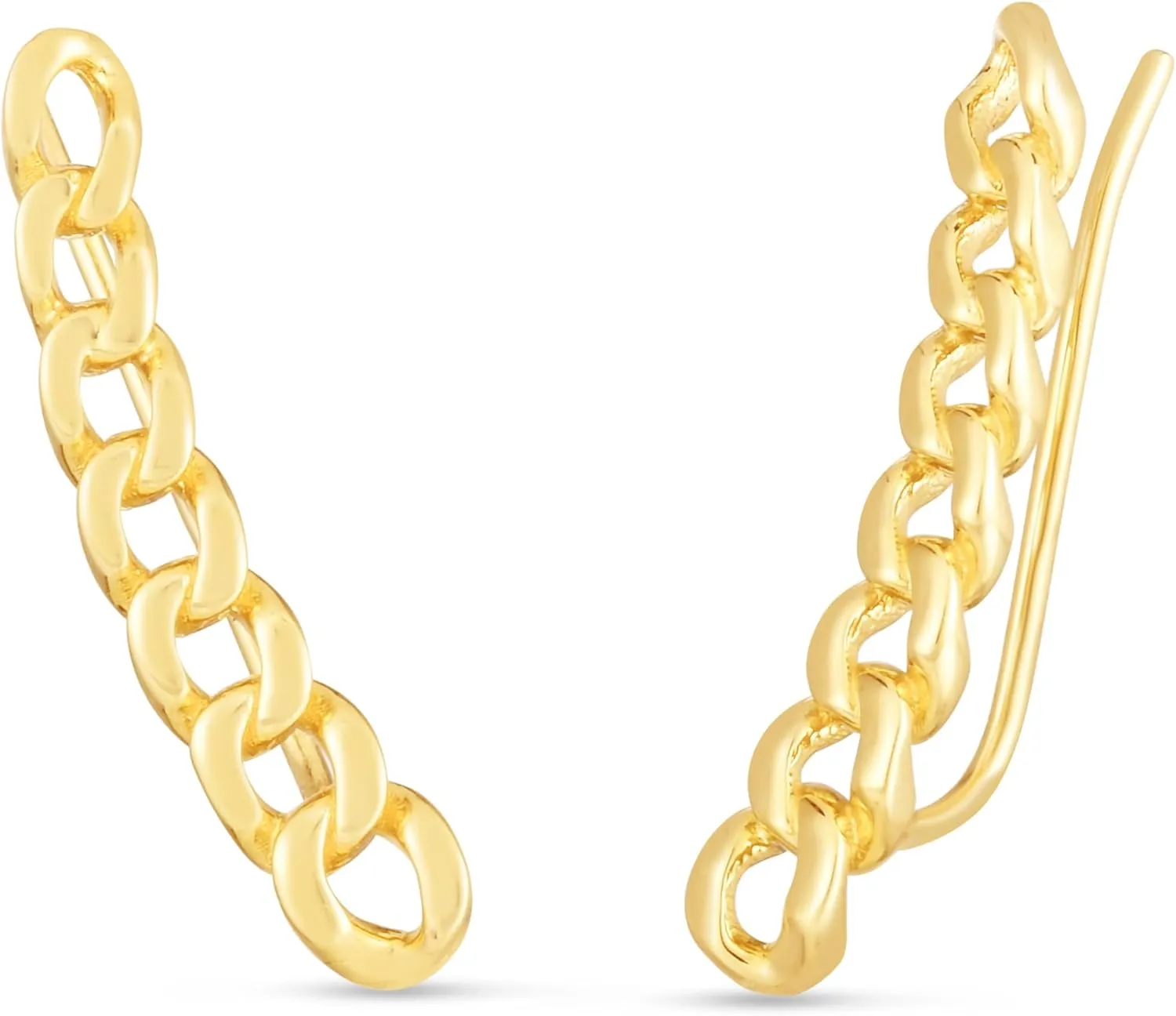 Floreo 14k Yellow Gold 22mm Climber Curb Earrings