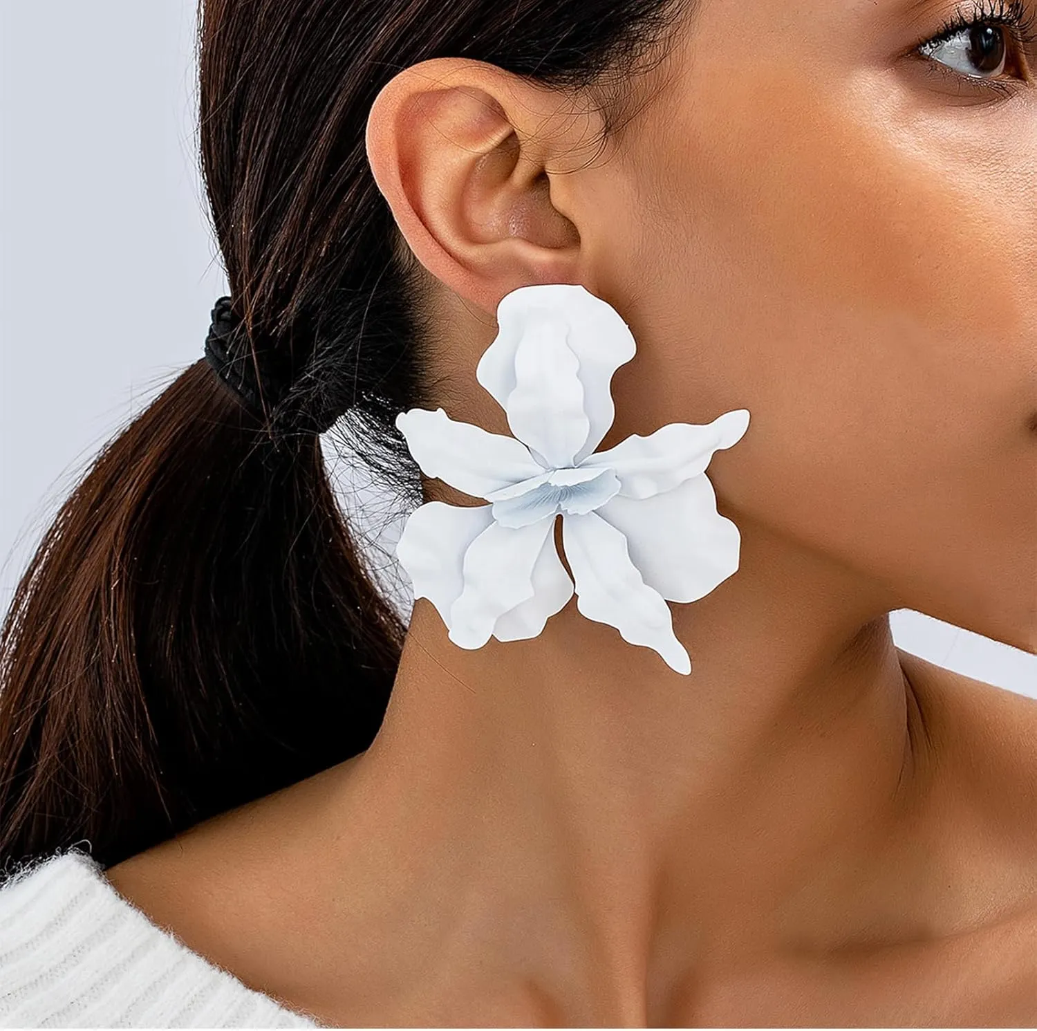 Flower Earrings for Women Large Floral Statement Jewelry Elegant 3D Floral Gift Accessories for Women