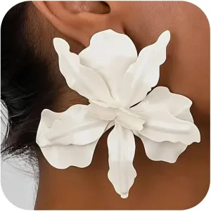 Flower Earrings for Women Large Floral Statement Jewelry Elegant 3D Floral Gift Accessories for Women