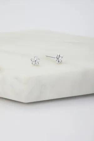 Flower Stud Earring (Silver)