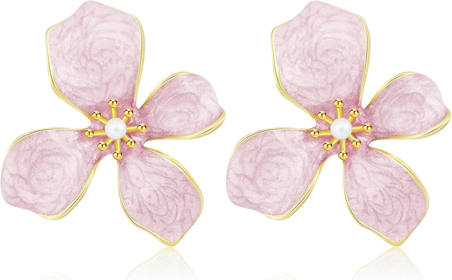 Flower Stud Earrings Cute Flower Drop Earrings Trendy Pearl Statement Earrings Chic Floral Earrings for Women