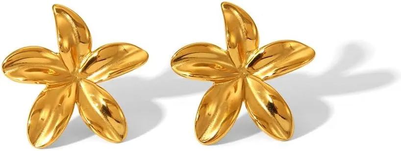 Flower Stud Earrings for Women Minimalist Dainty Floral Earrings Stainless Steel Earrings Hypoallergenic Ear Earrings Fashion Jewelry