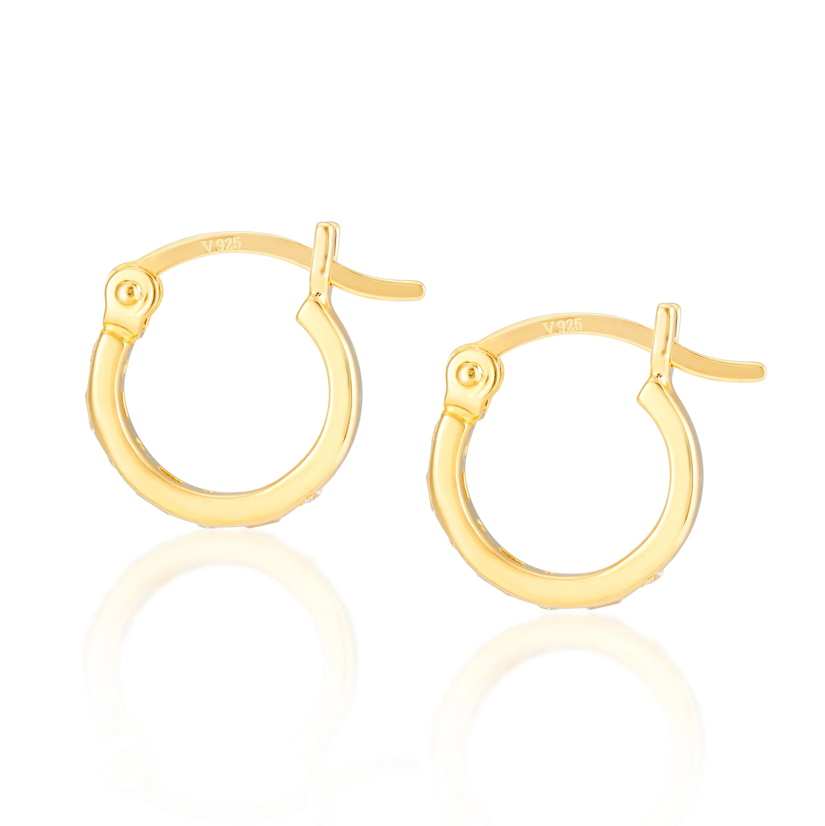 Frances Hoop Earrings   Emerald Cut Charms