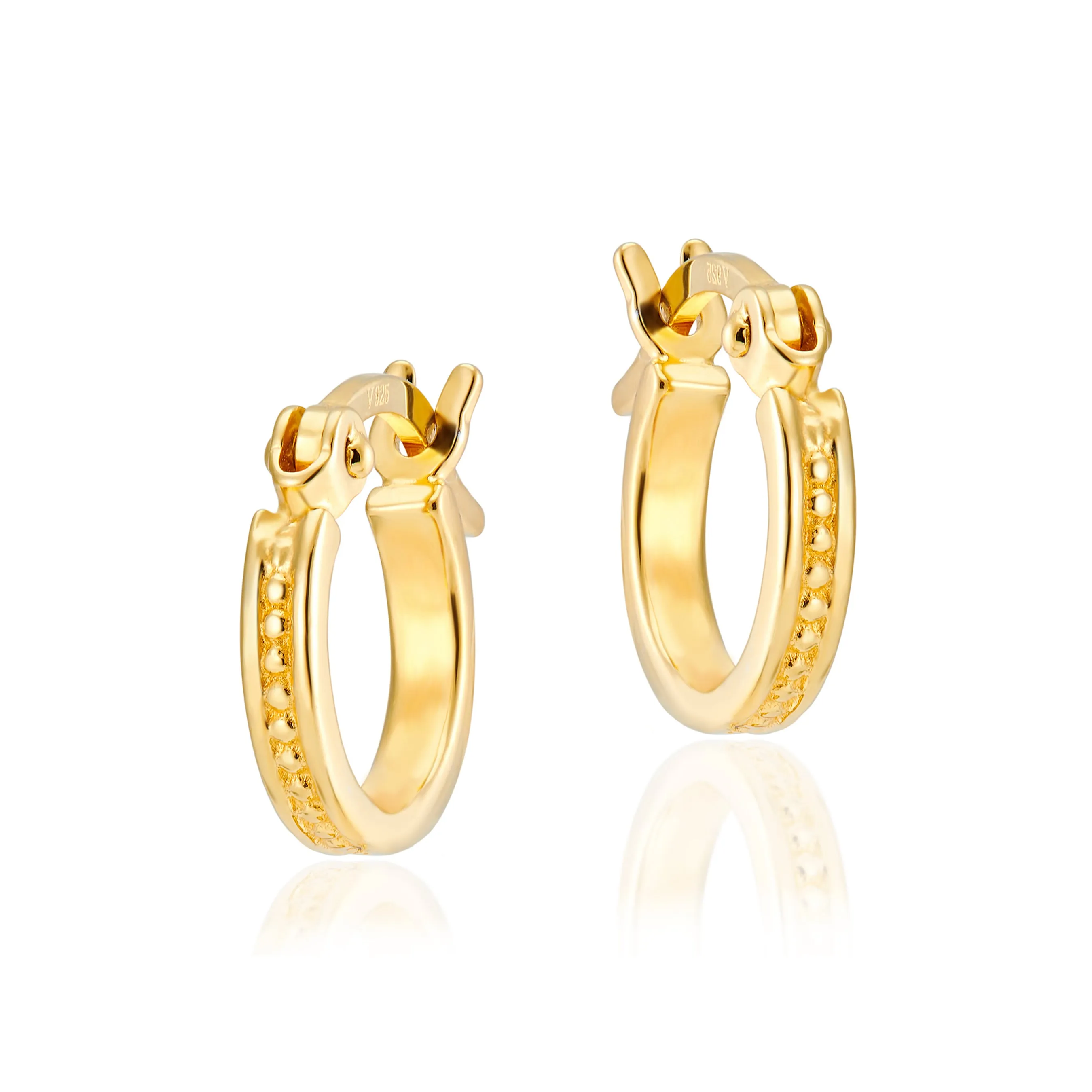 Frances Hoop Earrings   Emerald Cut Charms