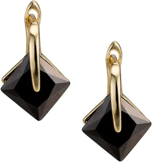 FRCOLOR 1Pair Black Zircon Earrings Minimalist Studs for Casual Formal Wear Elegant present for Parties Weddings and Birthdays Simple Hanging Design for Everyday Use