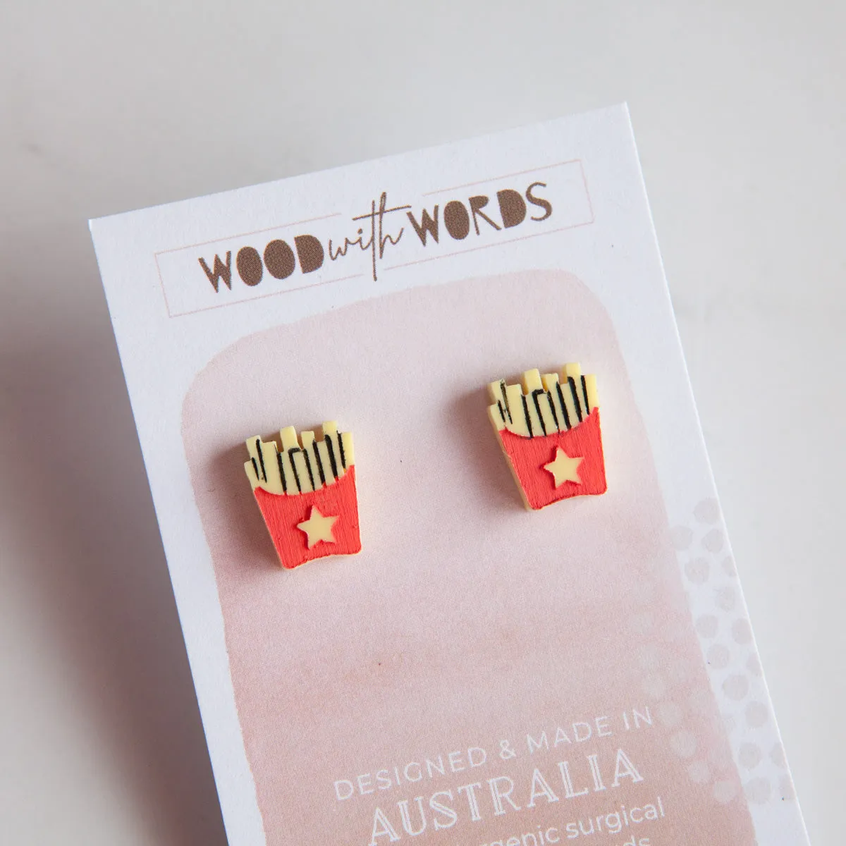 French Fries Acrylic Stud Earrings