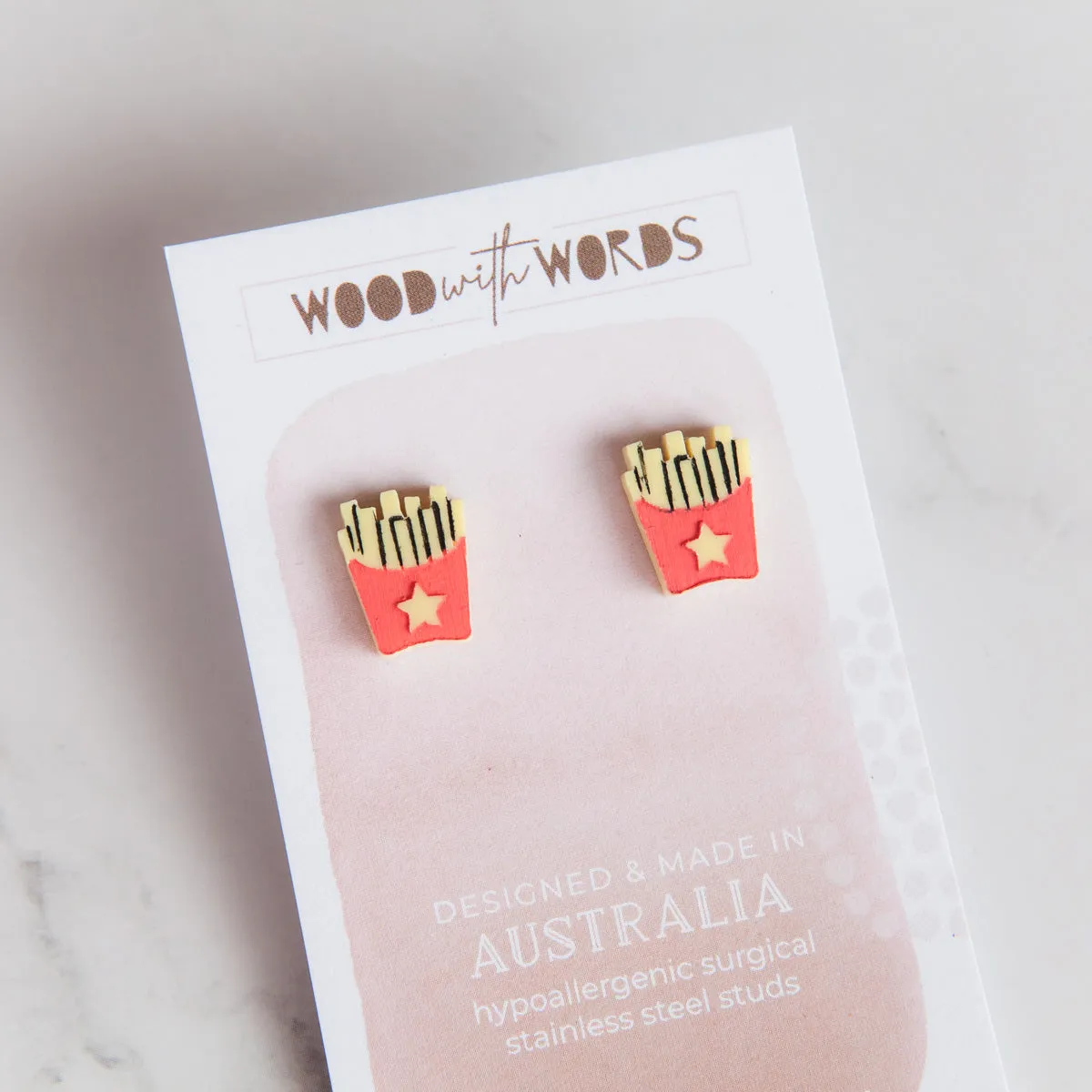 French Fries Acrylic Stud Earrings