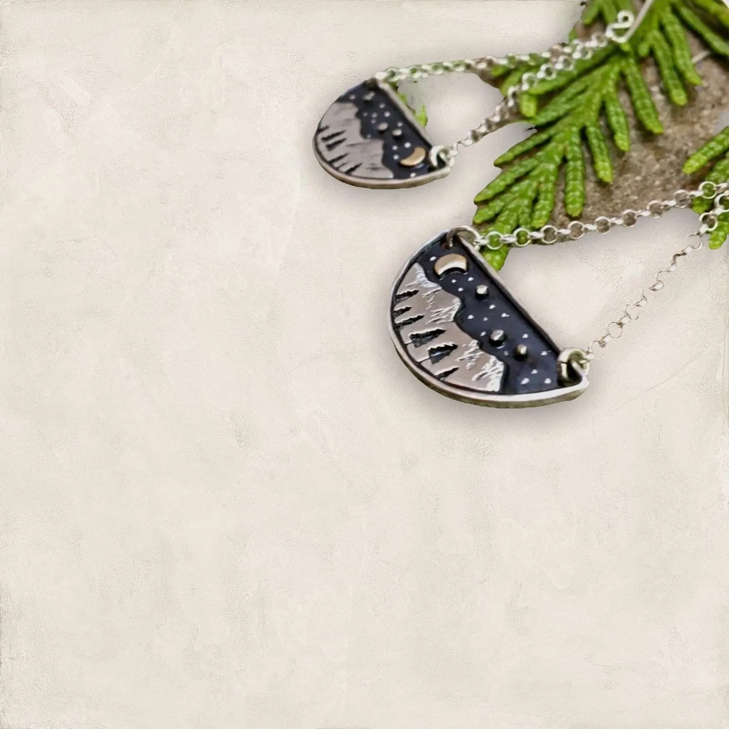 Fresh Moon Stars And Hills Series Fan-Shaped Pendant Earrings