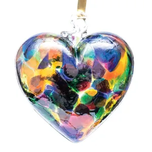 Friendship (Rainbow) Blown Glass Heart