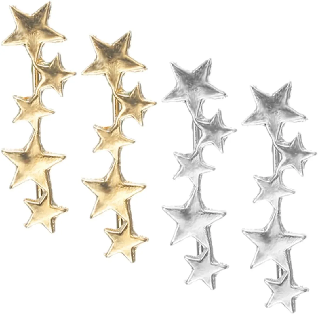 GALPADA Unique Star Ear Climber Earrings Minimalist Gold Silver Crawler Studs Women's Fashion Jewelry