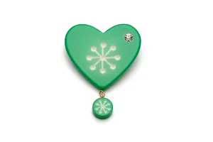 Garland Green Atomic Snowflake Brooch