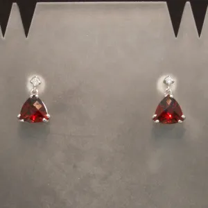 Garnet and Diamond Earrings