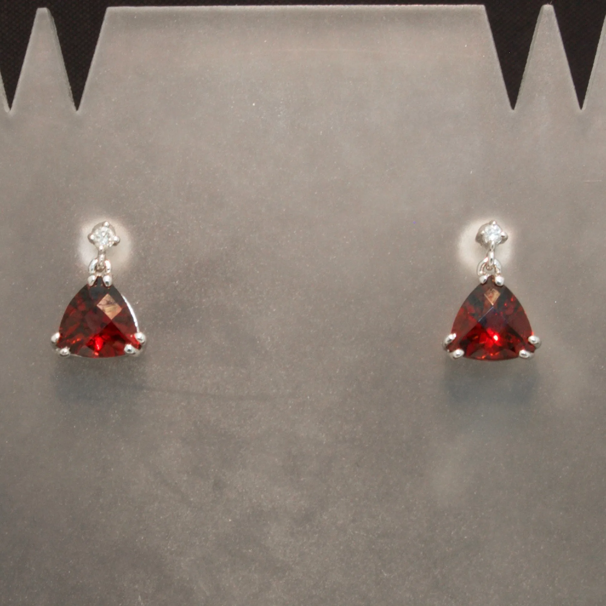Garnet and Diamond Earrings