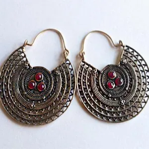 Garnet Bronze Earrings