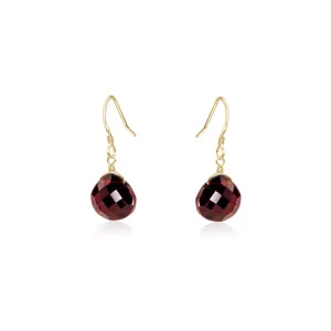Garnet Gemstone Teardrop Dangle Earrings