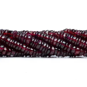 Garnet Plain Heishi Beads 12 inch 145 pieces