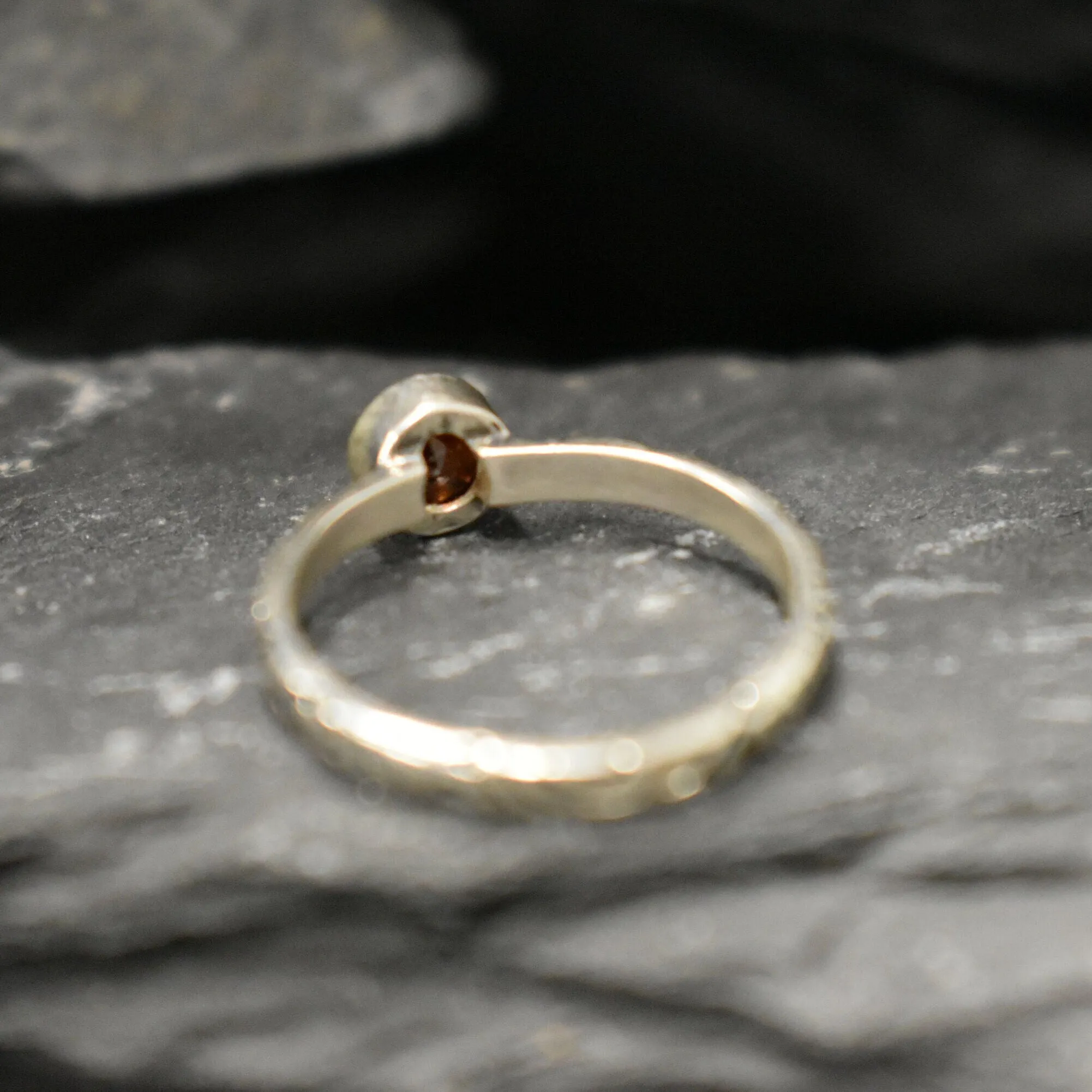 Garnet Ring - Red Boho Ring - Engraved Tribal Ring
