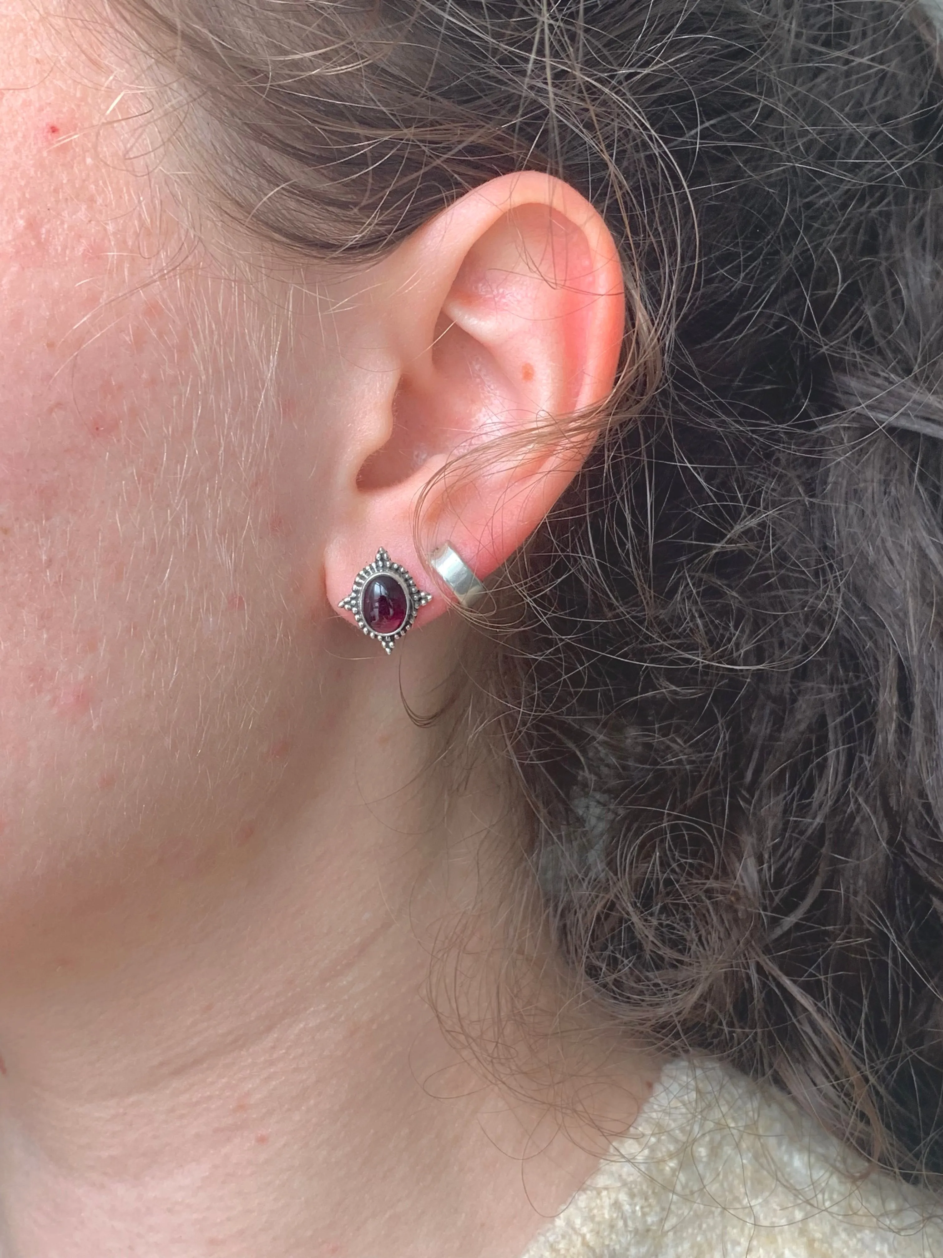 Garnet Stella Studs